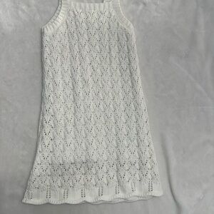 White Knit Sleeveless Dress